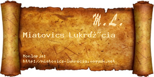 Miatovics Lukrécia névjegykártya